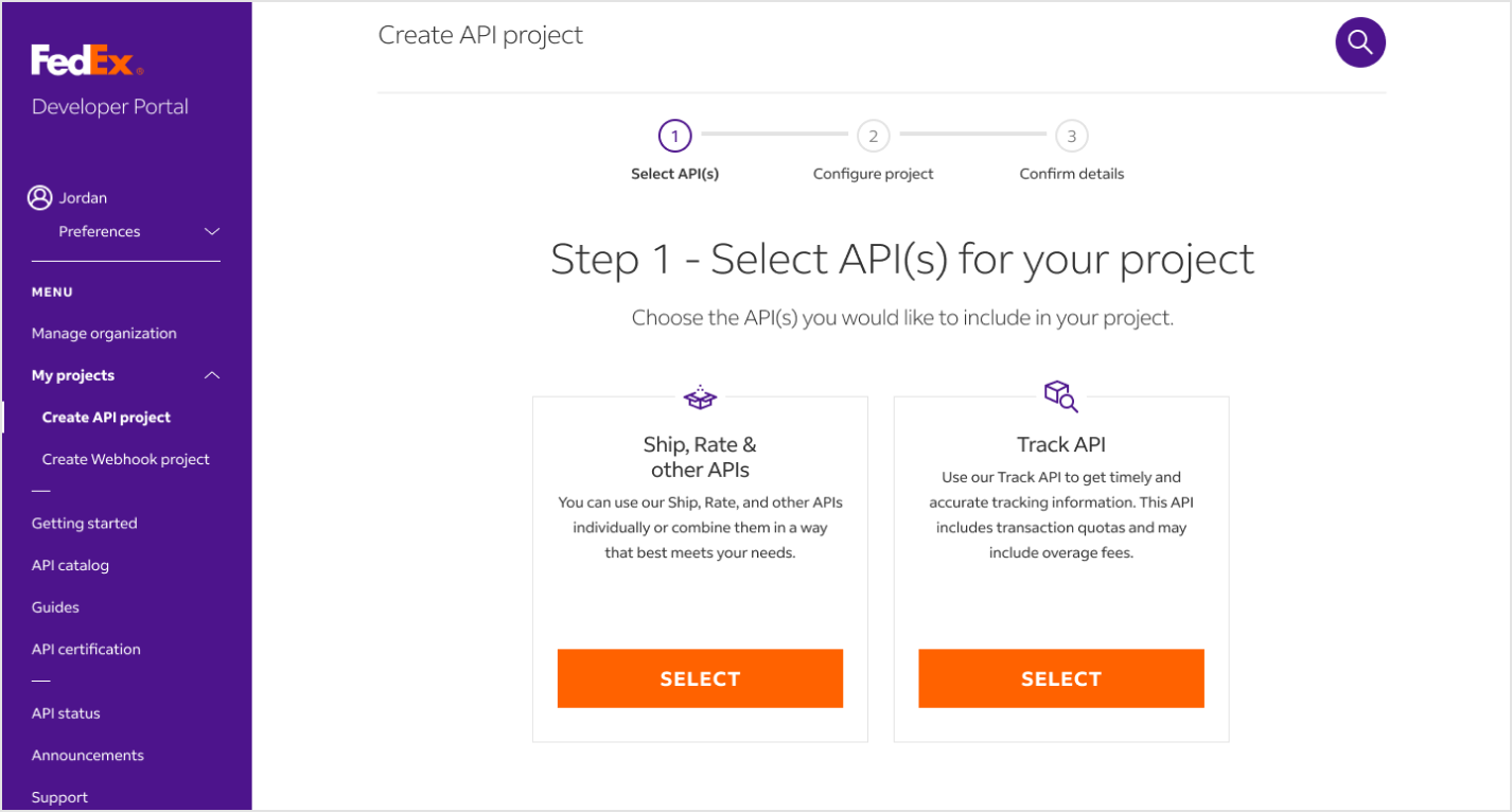 create progetti API