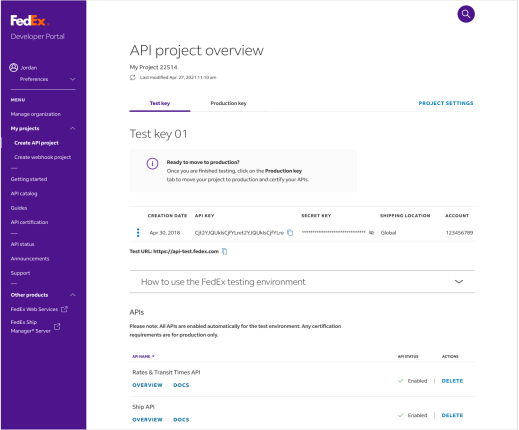API project overview